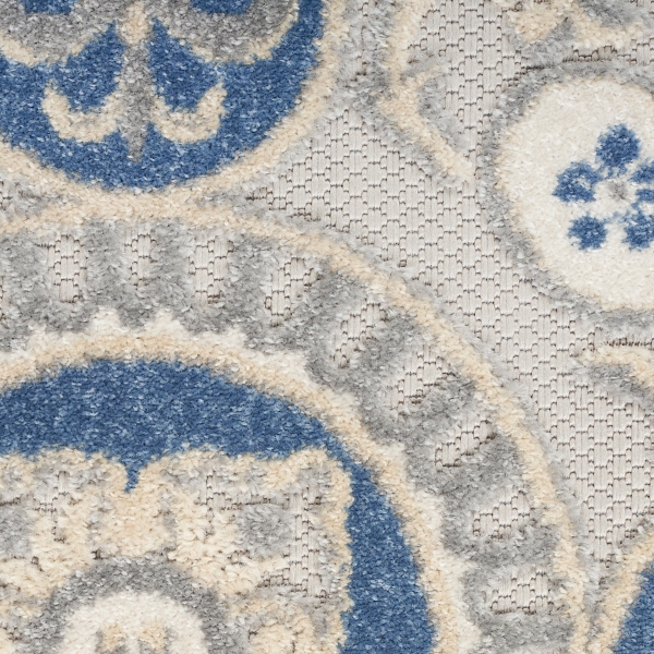 Aloha Blue Medallion Indoor/Outdoor Area Rug