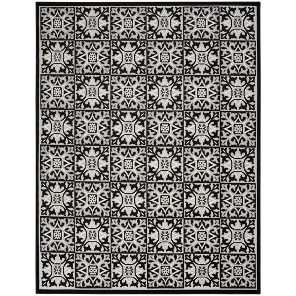 Aloha Black Geometric Indoor/Outdoor Rug, 9x12 Kirklands Home