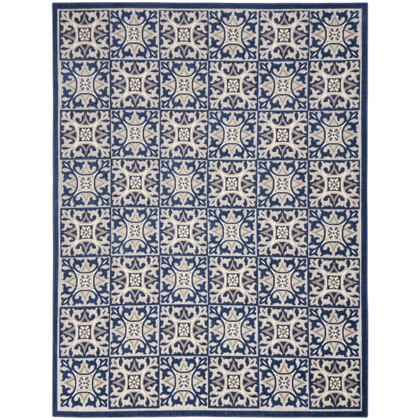 Aloha Blue Geometric Indoor/Outdoor Area Rug, 9x12 Kirklands Home