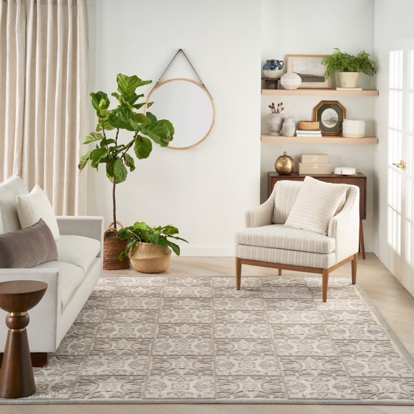 Aloha Ivory Geometric Indoor/Outdoor Area Rug