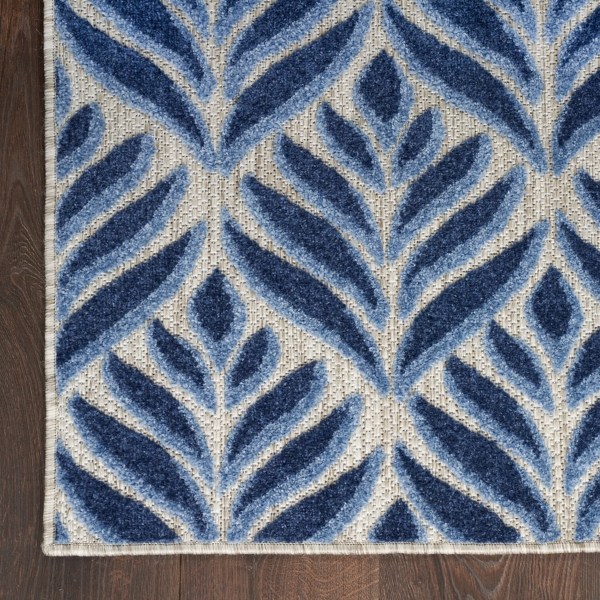 Aloha Blue Botanical Indoor/Outdoor Area Rug, 9x12