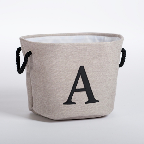 Gray Monogram A Rope Handle Storage Bin Kirklands Home