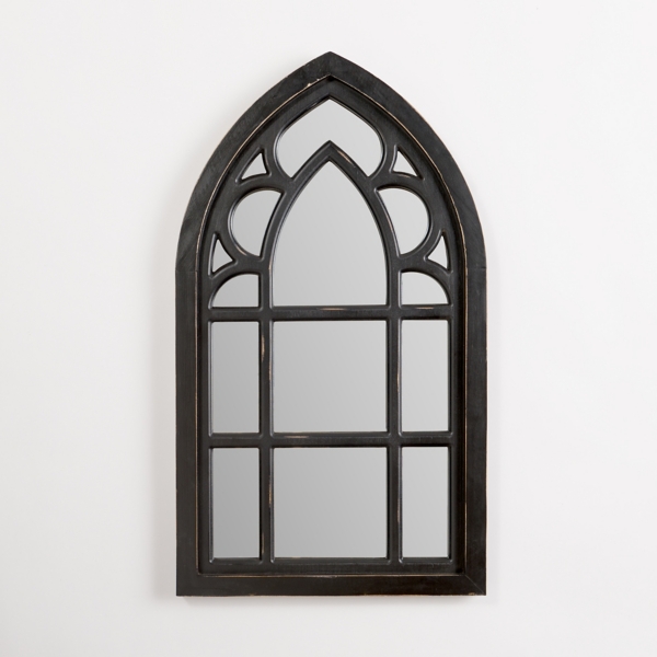 Black Wood Cathedral Wall Mirror, 24 in. Kirklands Home
