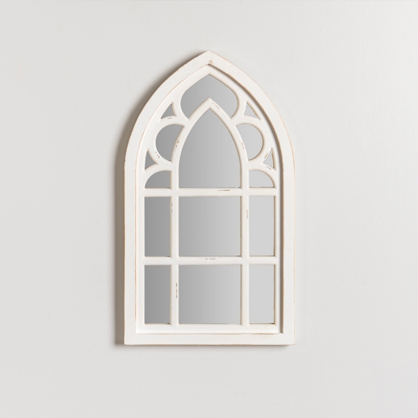 White Wood Cathedral Wall Mirror, 24 in. Kirklands Home