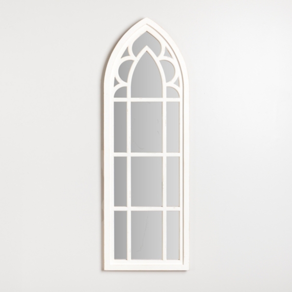 White Wood Cathedral Wall Mirror, 47 in. Kirklands Home