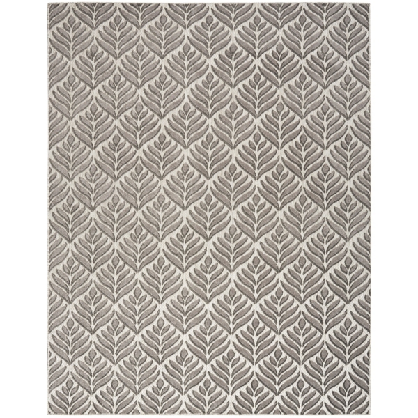 Aloha Gray Botanical Indoor/Outdoor Rug, 9x12 Kirklands Home