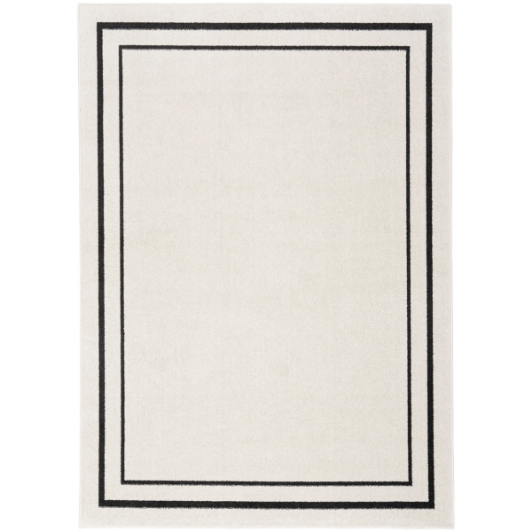 Ivory Bordered Indoor/Outdoor Area Rug