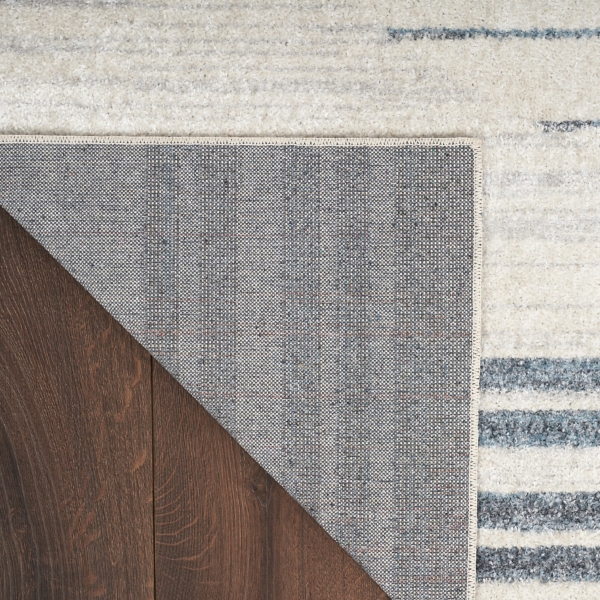 Ivory Striated Sphere Washable Runner, 2x10