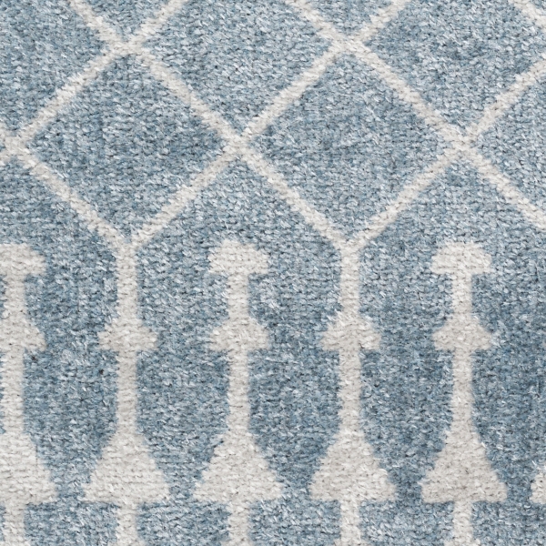 Light Blue Moroccan Washable Runner, 2x10