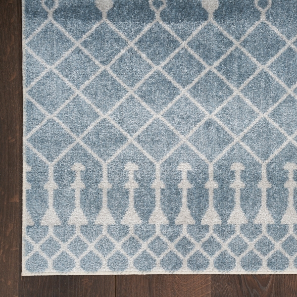 Light Blue Moroccan Washable Accent Rug, 2x4