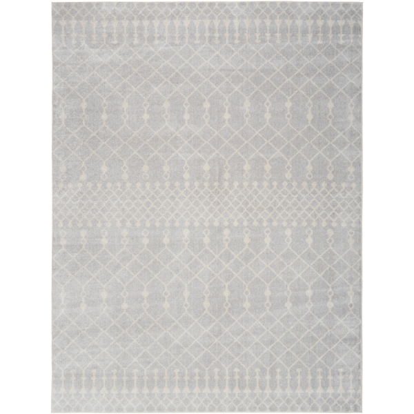 Light Gray Moroccan Washable Area Rug