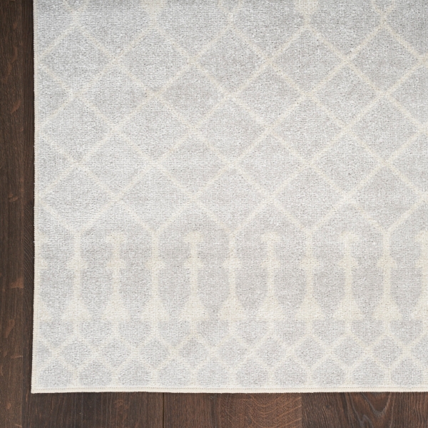 Gray and Ivory Moroccan Trellis Area Rug