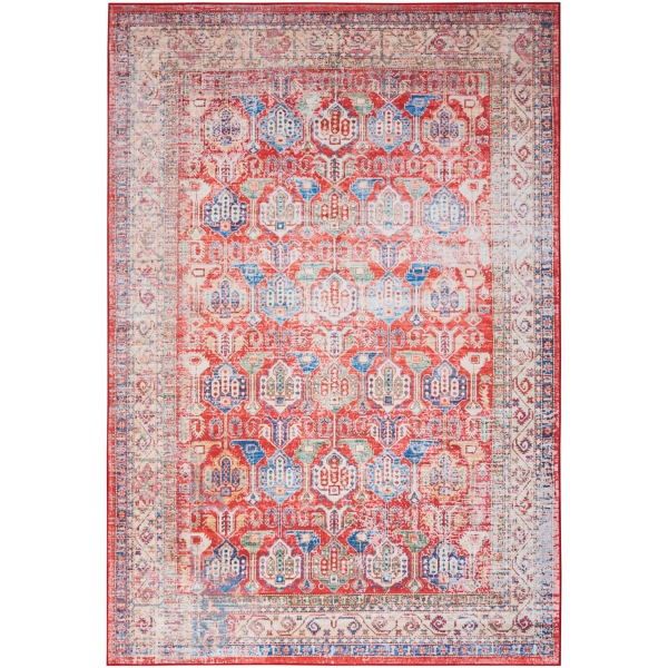 Fulton Red Traditional Area Rug, 7x10