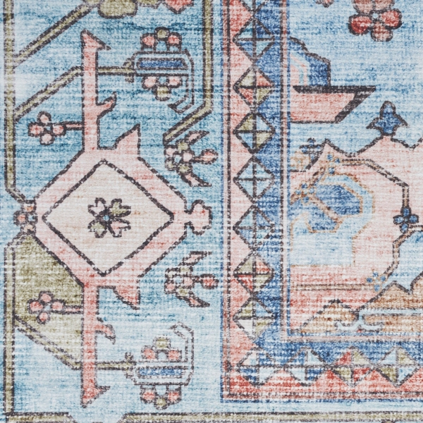 Fulton Blue Medallion Area Rug, 7x9