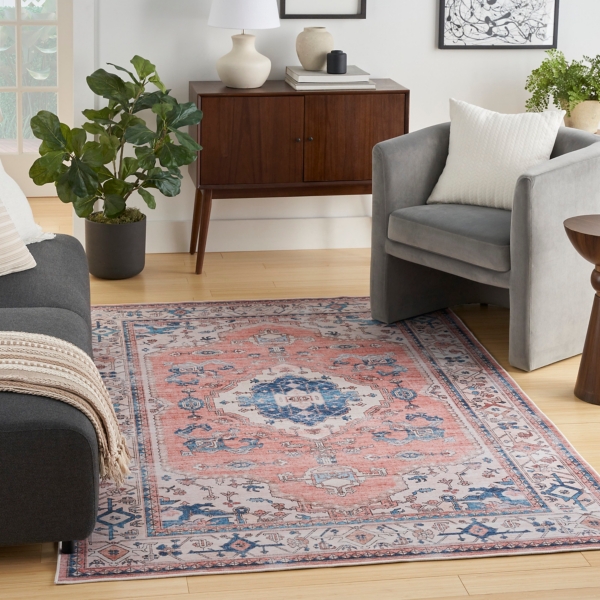 Fulton Coral Medallion Area Rug, 7x9