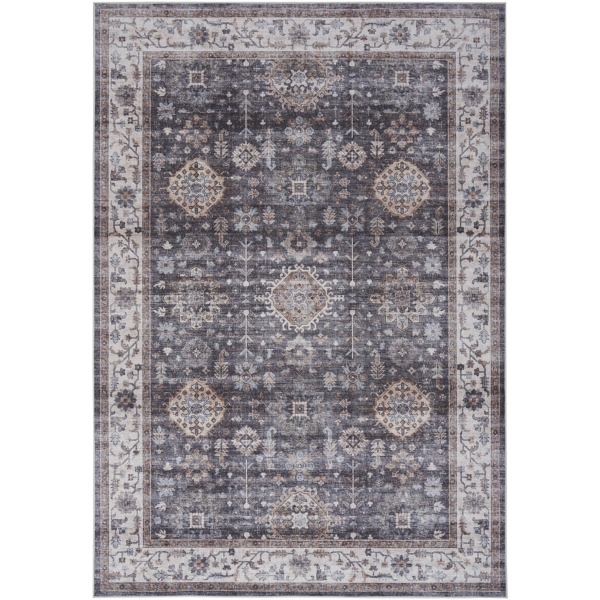 Fulton Charcoal Medallion Area Rug, 5x7 Kirklands Home