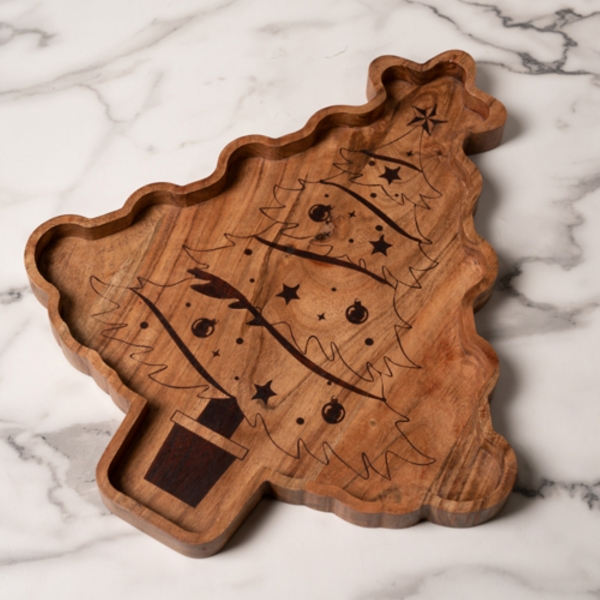 Wooden Christmas Tree Serving Tray Kirklands Home