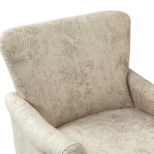 Nicola Beige Linen Upholstered Armchair