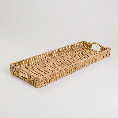White Carved Mango Wood Tray