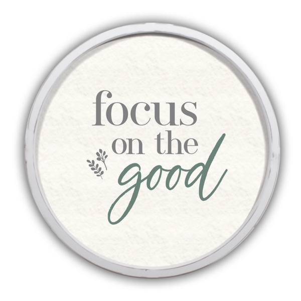 Focus on the Good Round White Framed Plaque