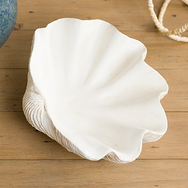 White Aluminum Seashell Bowl