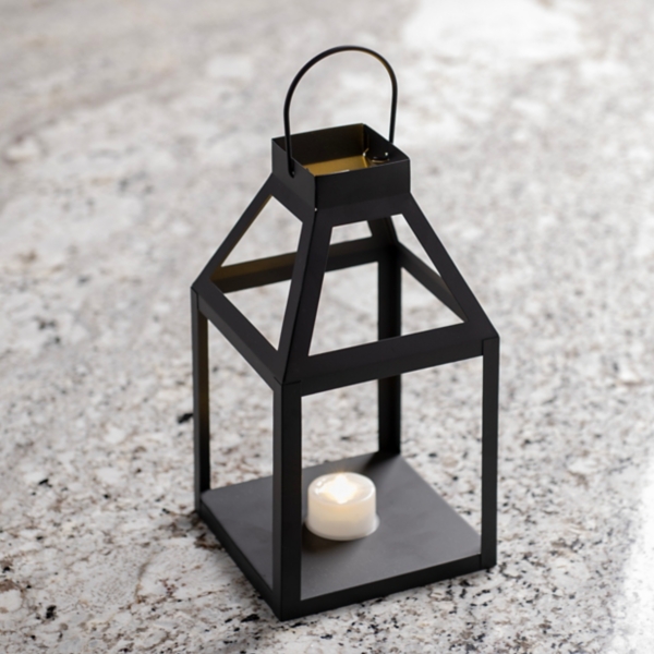 Black Metal LED Mini Tealight Lantern, 9 in. Kirklands Home