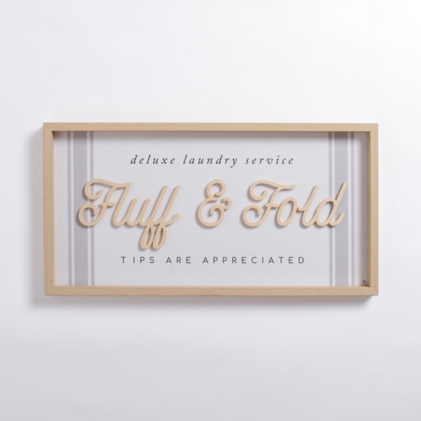 Fluff and Fold Wood Wall Plaque