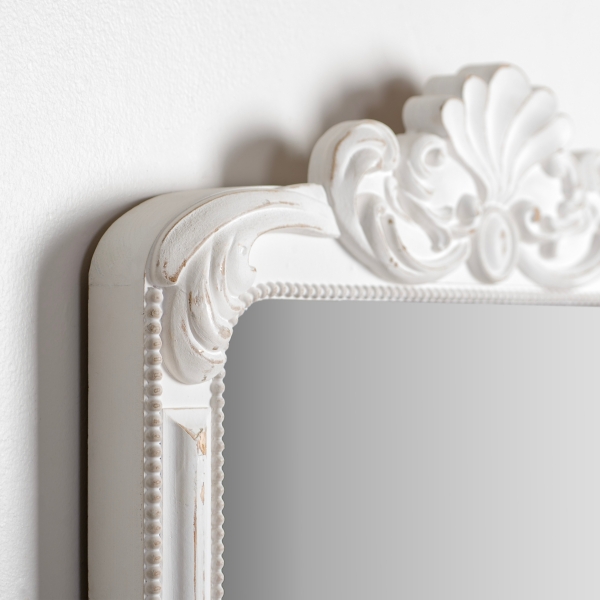 White Ornate Venus Wall Mirror
