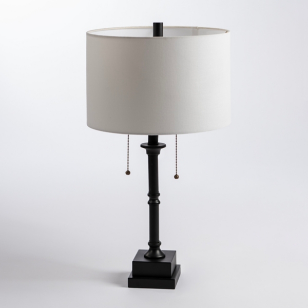 Black Metal Double Pull Chain Table Lamp Kirklands Home