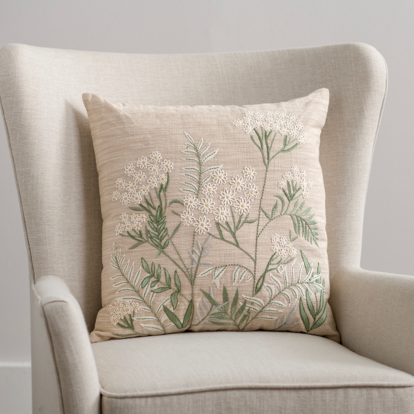 Embroidered Floral Susanna Throw Pillow