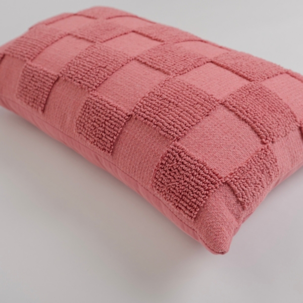 Mauve Checkerboard Lumbar Pillow