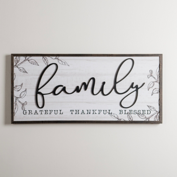 Grateful, Thankful, Blessed Family Wall Plaque Kirklands Home