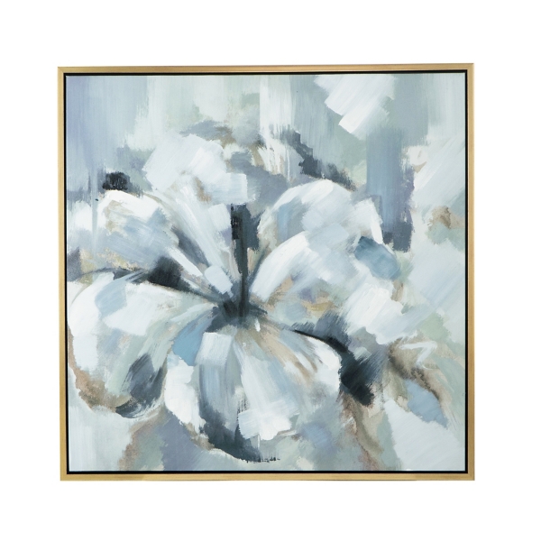 Gray and Blue Abstract Floral Canvas Art Print | Kirklands Home