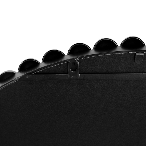 Black Metal Round Beaded Wall Mirror