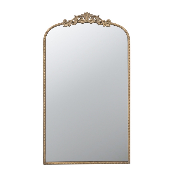 Gold Studded Scroll Arched Mirror, 42 in. Kirklands Home