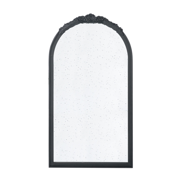 Long Arch Black Floral Scroll Mirror | Kirklands Home