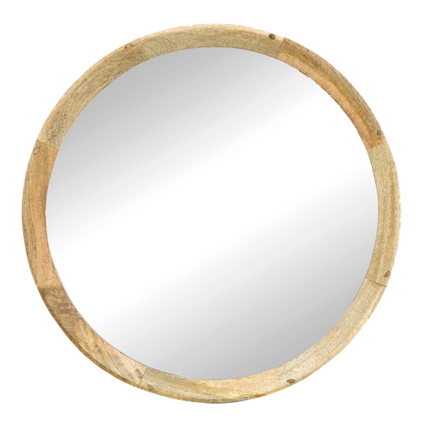 Round Mango Wood Wall Mirror Kirklands Home
