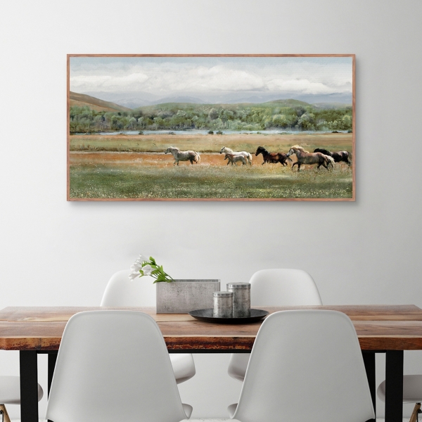 Summer Herd Framed Canvas Art Print