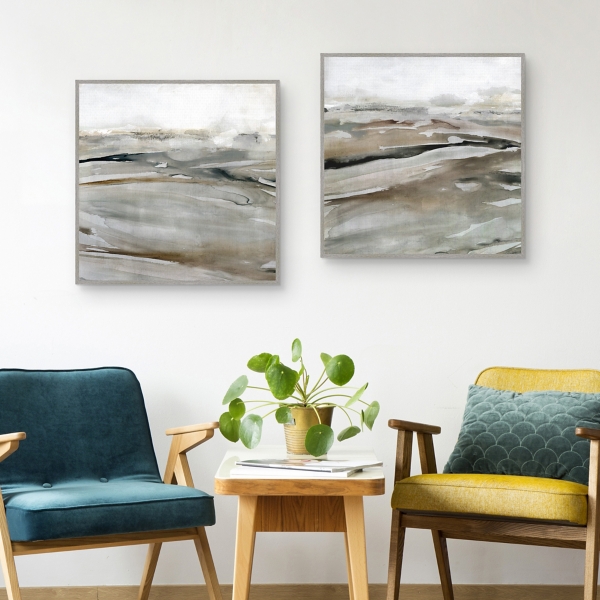 Windblown Sands Framed Canvas Art Prints, Set of 2