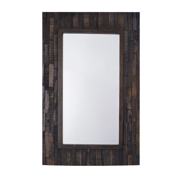 Rustic Dark Brown Wood Slat Wall Mirror Kirklands Home