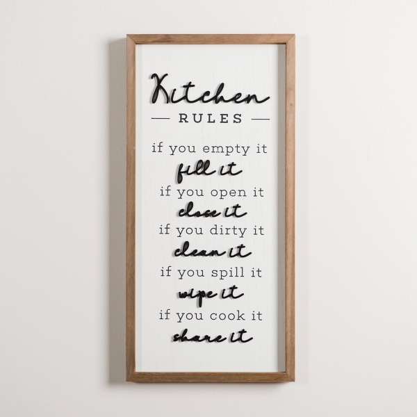Kitchen Rules Framed Wall Plaque