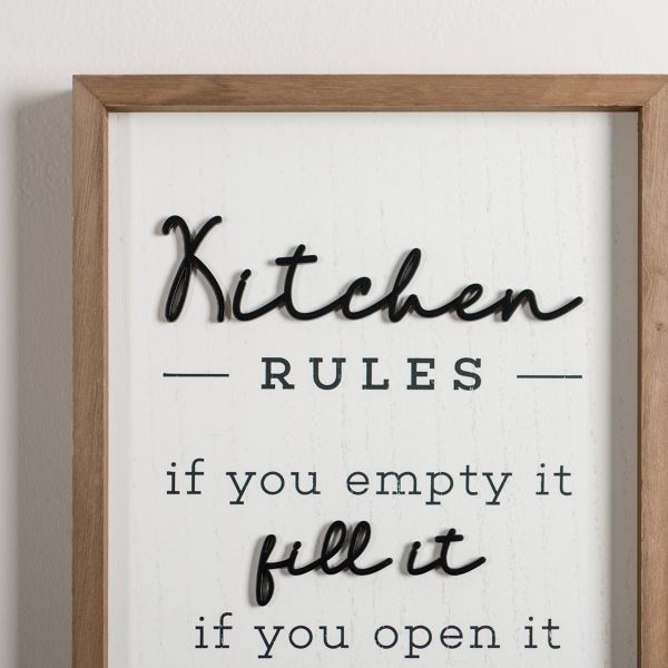 Kitchen Rules Framed Wall Plaque