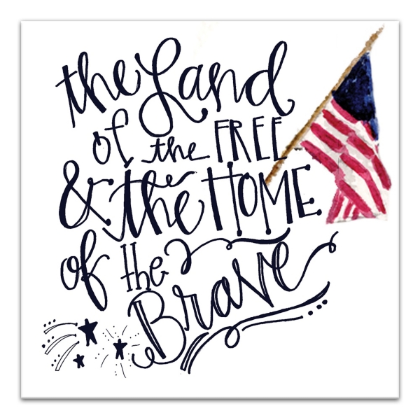 Land of the Free Script Canvas Art Print Kirklands Home