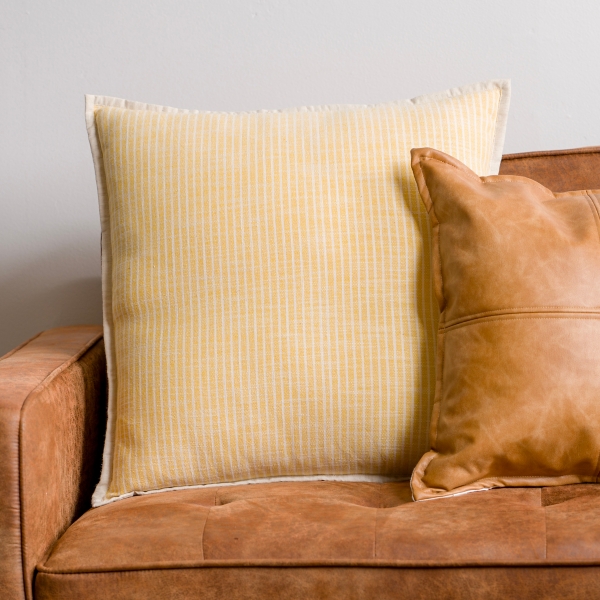 Yellow Pinstripe Oversized Throw Pillow