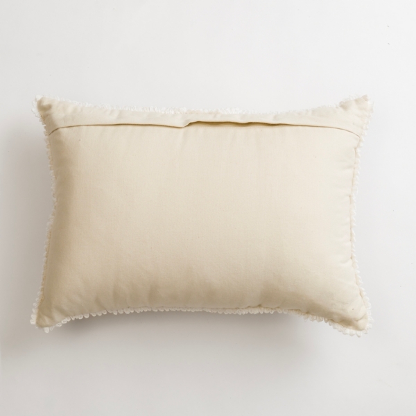 Neutral Floral Embroidered Eleanor Lumbar Pillow