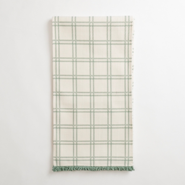 Kirkland's Sage Plaid Table Runner, 108 in.