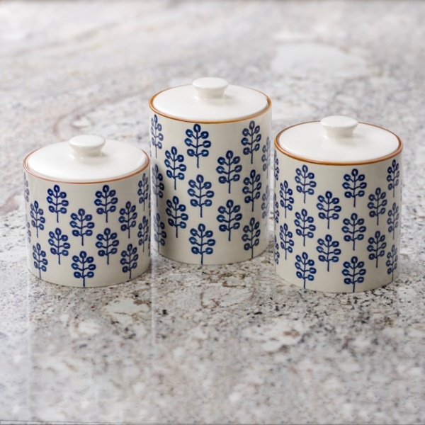 Blue Ceramic Canisters, Set of 3 Kirklands Home
