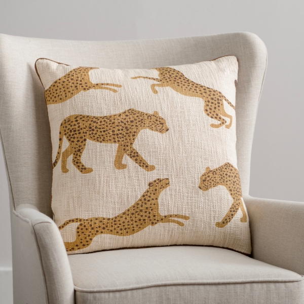 Cream Leopard Throw Pillow