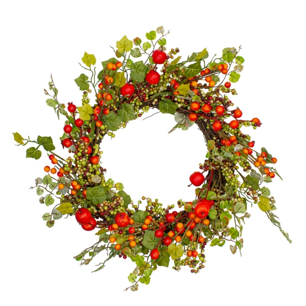 Apples and Greenery Harvest Wreath