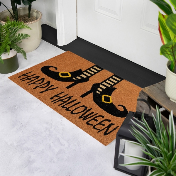 Happy Halloween Witch Feet Doormat Kirklands Home
